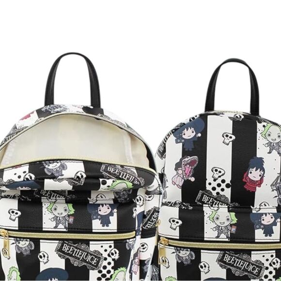 Beetlejuice Striped Mini Backpack NWT - Picture 4 of 6